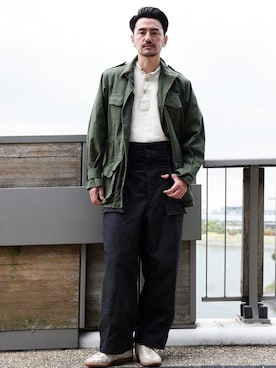 「m47」｜「アイテム（ミリタリージャケット）」を使った、yuya kudoさん（メンズ・182cm）の夏コーディネート