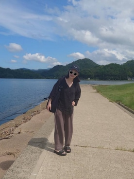 「select MOCA by son（セレクトモカバイソン）のアイテム（パンツ）」を使った、imoさん（レディース・163cm）の秋コーディネート