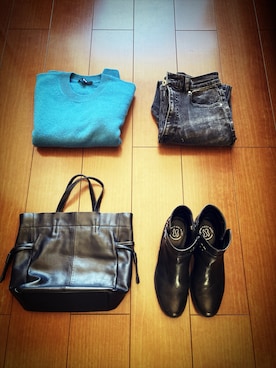 「Piedi Nudi（ピエディヌーディ）のアイテム」を使った、細野朋子さん（レディース・150cm）の冬コーディネート