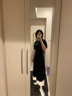 「BEAMS（ビームス）のアイテム（ストール/ショール）」を使った、ヤマサキトモカさん（レディース・157cm）の夏コーディネート