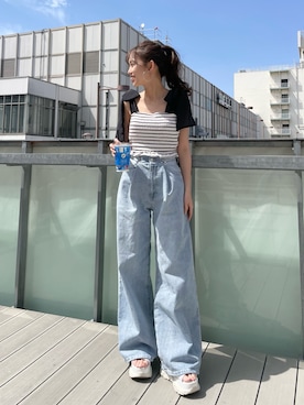 「シャーリング」｜「アイテム（水着/着物・浴衣）」を使った、yuikaさん（レディース・152cm）の春コーディネート