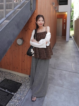「アイテム（カーディガン/ボレロ）」を使った、yuikaさん（レディース・154cm）の夏コーディネート