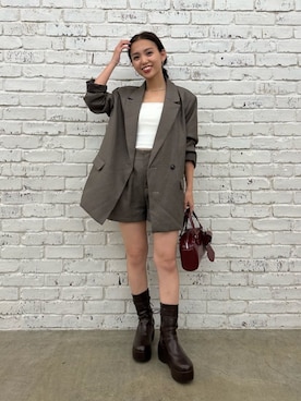 「アイテム（テーラードジャケット）」を使った、yuikaさん（レディース・154cm）の夏コーディネート