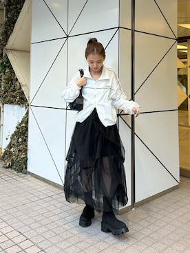 「ナイロンパーカー」｜「アイテム（アクセサリー）」を使った、yuikaさん（レディース・152cm）の春コーディネート