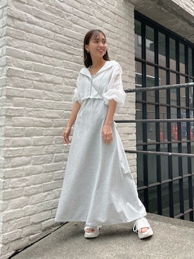 「ナイロンパーカー」｜「アイテム（サンダル）」を使った、yuikaさん（レディース・152cm）の夏コーディネート