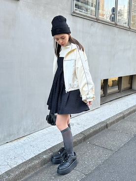 「ナイロンパーカー」｜「アイテム（トップス）」を使った、yuikaさん（レディース・152cm）の冬コーディネート