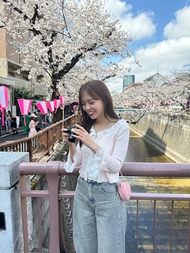 「Chico（チコ）のアイテム（カーディガン/ボレロ）」を使った、yuikaさん（レディース・154cm）の春コーディネート