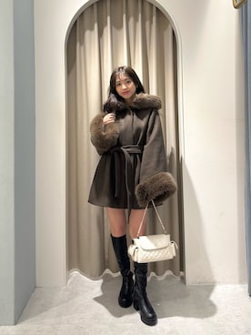 「アイテム（ポンチョ）」を使った、yuikaさん（レディース・154cm）の秋コーディネート