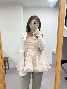 「アイテム（カーディガン/ボレロ）」を使った、yuikaさん（レディース・154cm）の夏コーディネート