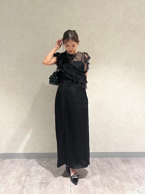 SALON by Chico】アシメフリルトップス+キャミワンピース（ドレス