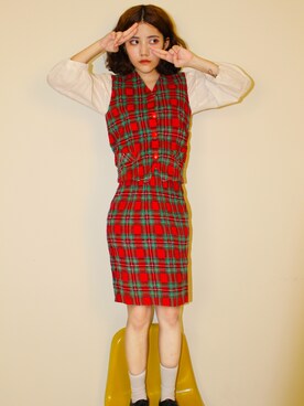 「red」｜「アイテム（ジャケット/アウター）」を使った、zさん（レディース・152cm）の秋コーディネート