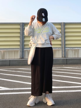 「RAY CASSIN（レイカズン）のアイテム（スウェット）」を使った、a s u k aさん（レディース・146cm）の春コーディネート