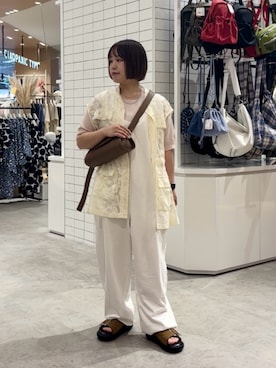 「夏ルックで気分アップ」｜「アイテム（サロペット/オーバーオール）」を使った、a s u k aさん（レディース・145cm）の夏コーディネート