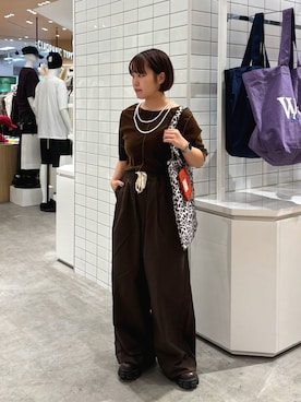 「アイテム（ネックレス）」を使った、a s u k aさん（レディース・145cm）の秋コーディネート