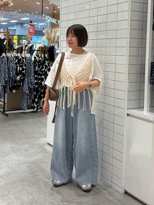 【低身長・高身長対応/サイズ展開あり】スタイルアップ柔らかワイドイージーパンツ/デニム/スラックス