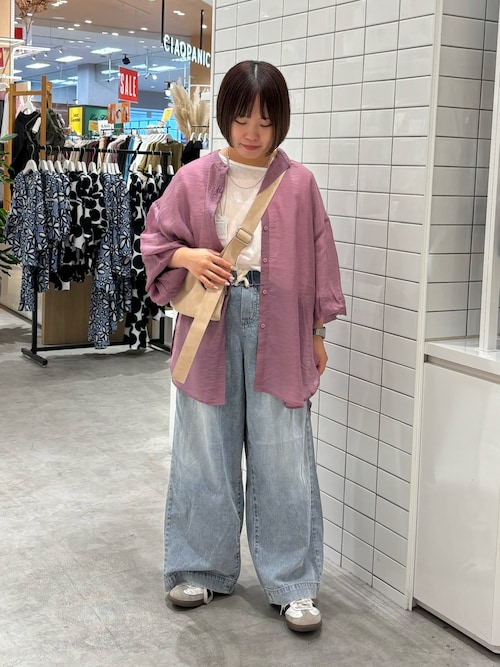 【低身長・高身長対応/サイズ展開あり】スタイルアップ柔らかワイドイージーパンツ/デニム/スラックス