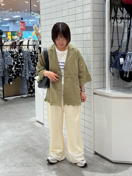 レース編みニットフレアパンツ