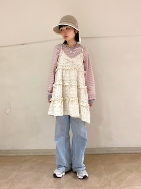「Chapeau d' O（シャポードオー）のアイテム」を使った、もちちゃんさん（レディース・158cm）の夏コーディネート