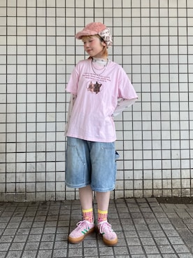 「アイテム（帽子）」を使った、もちちゃんさん（レディース・158cm）の秋コーディネート