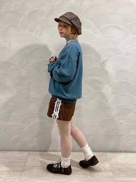 「アイテム（キャスケット）」を使った、もちちゃんさん（レディース・158cm）の冬コーディネート