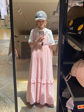 「アイテム（キャップ）」を使った、もちちゃんさん（レディース・158cm）の夏コーディネート