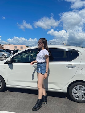 「ZARA（ザラ）のアイテム（トップス、ホワイト系）」を使った、nazuさん（レディース）の夏コーディネート