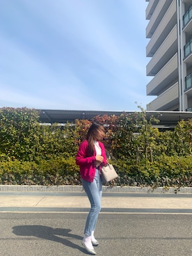 「GRL（グレイル）のテーパードデニムパンツ（デニムパンツ）」を使った、nazuさん（レディース・157cm）の春コーディネート