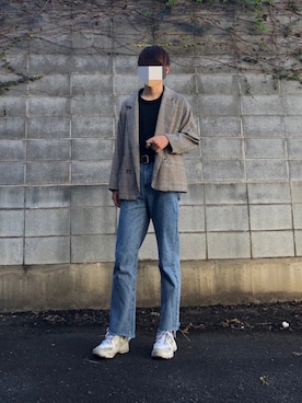 「kutir（クティール）のアイテム（テーラードジャケット）」を使った、ゆとんさん（メンズ・173cm）の秋コーディネート