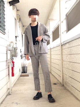 「kutir（クティール）のアイテム（テーラードジャケット）」を使った、ゆとんさん（メンズ・173cm）の秋コーディネート