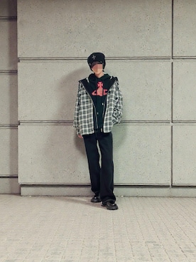 「OY（オーワイ）のアイテム」を使った、Natさん（メンズ・172cm）の冬コーディネート