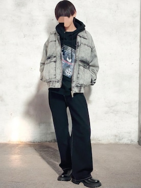 「OY（オーワイ）のアイテム」を使った、Natさん（メンズ・172cm）の冬コーディネート