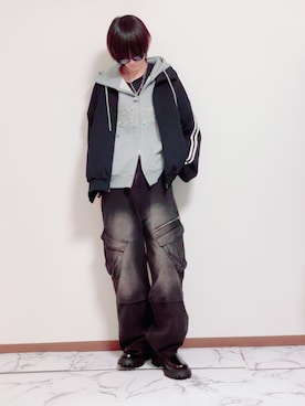 「アイテム（ピアス（片耳用））」を使った、Natさん（メンズ・172cm）の冬コーディネート