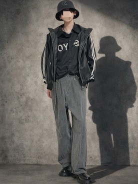 「ADRER（アドラー）のアイテム（ブルゾン）」を使った、Natさん（メンズ・172cm）の春コーディネート
