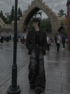 「CLEL（クレイル）の【CLEL】Prime TR Single Tailored Jacket / プライムTR シングルテーラードジャケット（テーラードジャケット、グレー系）」を使った、Natさん（メンズ・172cm）の秋コーディネート