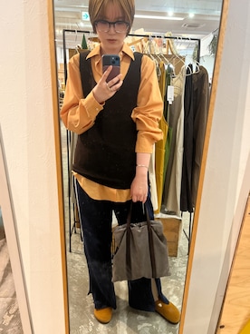 「AIM（エイム）のアイテム」を使った、文さん（レディース・160cm）の秋コーディネート