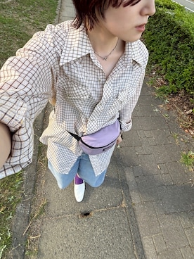 「靴下屋（クツシタヤ）のアイテム（ソックス/靴下）」を使った、文さん（レディース・160cm）の秋コーディネート