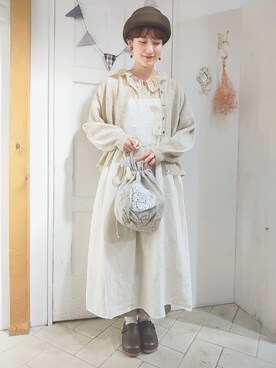 「TSUHARU by Samansa Mos2（ツハルバイサマンサモスモス）のアイテム（ワンピース/ドレス）」を使った、makoto𐇵さん（レディース・163cm）の秋コーディネート