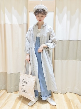 「レースブラウス」｜「アイテム（サロペット/オーバーオール）」を使った、makoto𐇵さん（レディース・163cm）の冬コーディネート