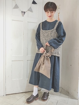 「Slowlinen」｜makoto𐇵さん（レディース・163cm）の秋コーディネート