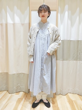 「シャーベットカラー」｜「アイテム（ワンピース/ドレス）」を使った、makoto𐇵さん（レディース・163cm）の冬コーディネート