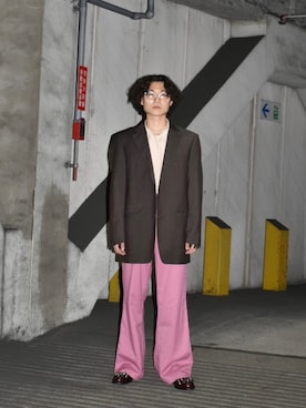 「BURBERRY（バーバリー）のアイテム（ローファー）」を使った、hoshinami73さん（メンズ・170cm）の春コーディネート