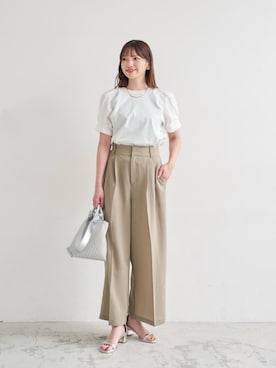 「ビジネス」｜「アイテム（サンダル）」を使った、上田（ueda）さん（レディース・165cm）の夏コーディネート