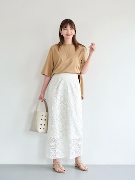 「ビジネス」｜「アイテム（サンダル）」を使った、上田（ueda）さん（レディース・165cm）の夏コーディネート