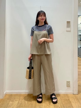 「アイテム（つなぎ/オールインワン）」を使った、上田（ueda）さん（レディース・165cm）の夏コーディネート