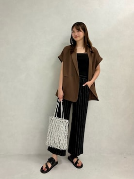 「ビジネス」｜「アイテム（サンダル）」を使った、上田（ueda）さん（レディース・165cm）の夏コーディネート