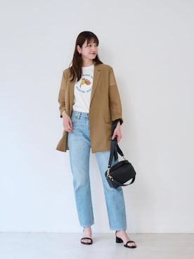 「MARCO BIANCHINI（マルコビアンチーニ）のアイテム」を使った、上田（ueda）さん（レディース・165cm）の春コーディネート