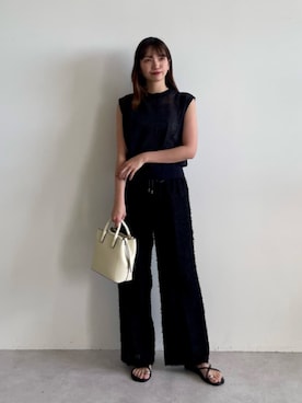 「green label relaxing（グリーンレーベルリラクシング）のアイテム（ショルダーバッグ）」を使った、上田（ueda）さん（レディース・165cm）の夏コーディネート