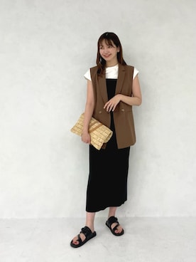 PE/PU ツイル テーラード ミドル ジレ green label relaxing（グリーンレーベルリラクシング）の「PE