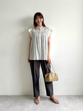 「ビジネス」｜「アイテム（サンダル）」を使った、上田（ueda）さん（レディース・165cm）の夏コーディネート