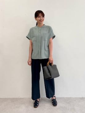 「ビジネス」｜「アイテム（サンダル）」を使った、上田（ueda）さん（レディース・165cm）の夏コーディネート